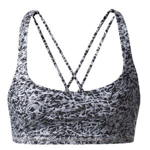 Lululemon Free To Be Bra H2O Mini Ripple White Seal Grey Size 12 Bikini Swim Top